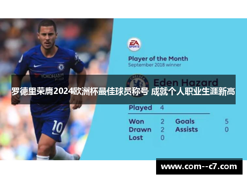 罗德里荣膺2024欧洲杯最佳球员称号 成就个人职业生涯新高 罗德里荣膺2024欧洲杯最佳球员称号 成就个人职业生涯新高