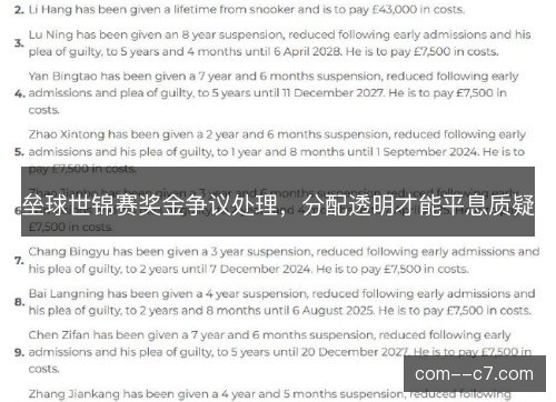 垒球世锦赛奖金争议处理，分配透明才能平息质疑